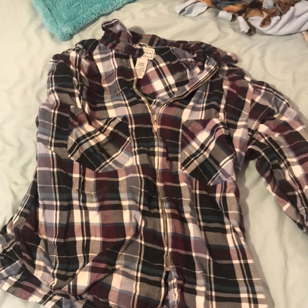 Arizona jean zip up flannel